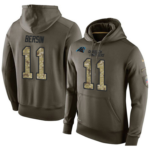 NFL Nike Carolina Panthers #11 Brenton Bersin Green Salute To Service Men's Pullover Hoodie